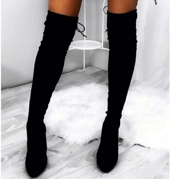 Ultra Sexy Marc Fisher LTD Black Microsuede OTK Boots - Picture 7 of 7